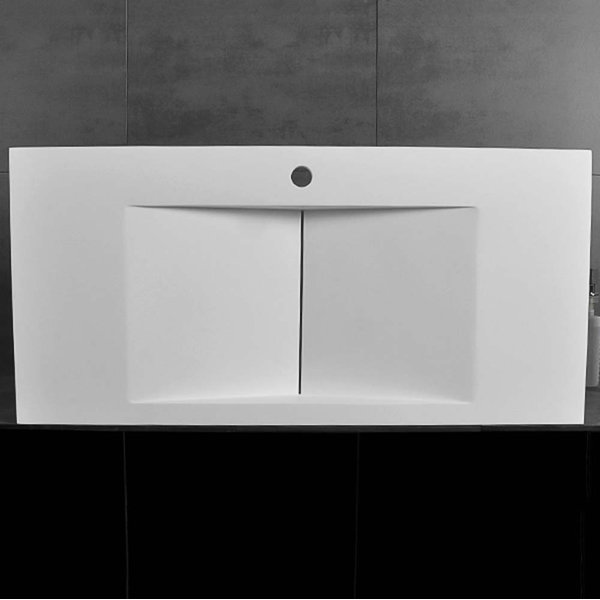 Homary 17.72'' Matte White Stone Resin Rectangular Wall Mount Bathroom Sink Wayfair